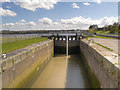 SJ5184 : Sankey Canal, Lock at Spike Island by David Dixon