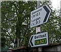 J1576 : 'C' Road sign, Crumlin by Rossographer