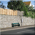 SX9473 : Limestone-faced retaining wall, Dawlish Road, Teignmouth by Robin Stott