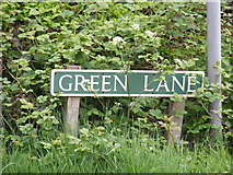 TG1720 : Green Lane sign by Geographer