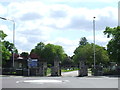 TQ5087 : Cemetery Gates near Romford by Malc McDonald