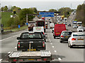 SJ7467 : Southbound M6 approaching Junction 18 by David Dixon