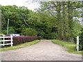 TM4884 : Wash Lane footpath to the A12  & entrance to North Hall Farm by Geographer