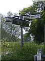 TM4380 : Roadsign on the B1124 Halesworth Road by Geographer