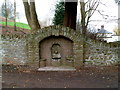 SO4814 : Disused drinking trough near the lych gate, Rockfield by Jaggery