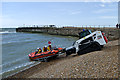 TQ8209 : The launch of the Hastings D Class lifeboat - 2 by Ian Capper