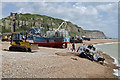 TQ8209 : The launch of the Hastings D Class lifeboat - 9 by Ian Capper