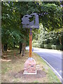 TM3067 : Badingham Village sign & A1120 Carrs Hill by Geographer