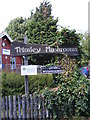 TM2737 : Trimley Mushrooms sign by Geographer