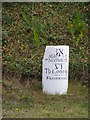 TG2803 : Milestone on the A146 Loddon Road by Geographer