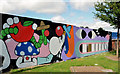 J3674 : Decorated hoarding, Belfast by Albert Bridge