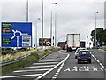 SP3982 : M6, Exit Sliproad at Junction 2 by David Dixon