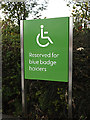 TM3863 : Disabled parking sign at Waitrose Supermarket car park by Geographer