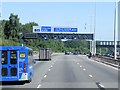 SU4812 : M27, Sign Gantry near Hedge End Junction by David Dixon