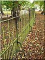 SP8659 : Wrought-iron bar fence, Castle Ashby Gardens by Robin Stott