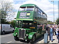 TQ1471 : A green RT bus outside Fulwell Bus Depot by David Hillas