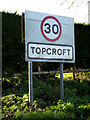 TM2692 : Topcroft Village Name sign by Geographer