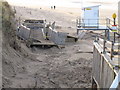 SD2606 : Storm damage to boardwalk, Formby beach by David Hawgood