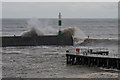 SN5780 : Aberystwyth Harbour - January 2014 storm by Ian Capper