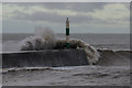 SN5780 : Aberystwyth Harbour - January 2014 storm by Ian Capper