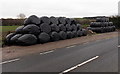 SO4106 : Black silage bales alongside Chepstow Road south of Raglan by Jaggery