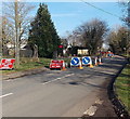 ST8993 : Roadworks near Springfields, Tetbury by Jaggery