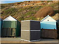 SZ1391 : Southbourne: beach hut 1120 has been toppled by Chris Downer