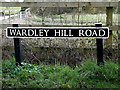 TM3693 : Wardley Hill Road sign by Geographer