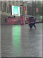 SK3587 : Sheffield: Tudor Square in a heavy downpour by Chris Downer