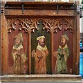 SP8104 : Monks Risborough - St Dunstan's - Painted screen (left) by Rob Farrow