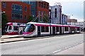 SO9198 : Midland Metro tram no. 20 on display at St. Georges, Bilston Street, Wolverhampton by P L Chadwick