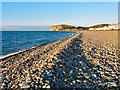 SH7982 : North Shore cobble beach by Gerald England