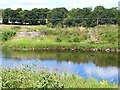 NT6625 : Old railway bridge abutment on the River Teviot by Oliver Dixon