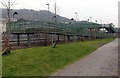 ST0498 : Zigzag ramp to Mountain Ash railway station footbridge by Jaggery