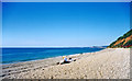 SY1988 : Westward on the beach at Branscombe, 2000 by Ben Brooksbank