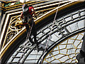 TQ3079 : Cleaning the Clock face "Big Ben", Elizabeth Tower, Palace of Westminster by Christine Matthews