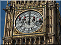 TQ3079 : Cleaning the Clock face "Big Ben", Elizabeth Tower, Palace of Westminster by Christine Matthews