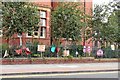 SJ9594 : Placards outside Hyde Library by Gerald England