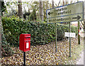 TL7554 : Roadsign & Wickham Street Postbox by Geographer