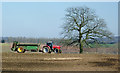 SO7596 : Spreader with oak tree, near Worfield, Shropshire by Roger  D Kidd