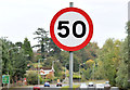 J3876 : Speed limit sign, Belfast (October 2014) by Albert Bridge