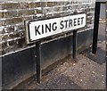 TQ7468 : Vintage street nameplate, King Street, Rochester by Chris Whippet