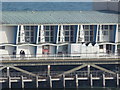 SZ0890 : Bournemouth: sea reflections on the pier building by Chris Downer