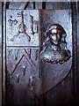 SJ8398 : Carved Coat of Arms, Manchester Cathedral Quire by David Dixon