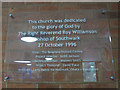 TQ3374 : St Barnabas, Dulwich: dedication plaque by Stephen Craven