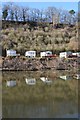 SO8346 : Caravens reflected in the River Severn by Philip Halling