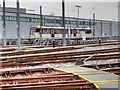 SJ8195 : Tram on Test at Old Trafford Depot by David Dixon