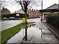 SJ9594 : Puddles on Dowson Road by Gerald England