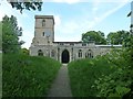 SP7702 : Bledlow - Holy Trinity - Path to South Porch by Rob Farrow