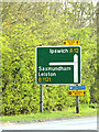 TM3866 : Roadsign on the A12 Main Road by Geographer